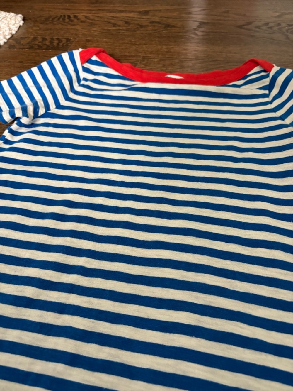 Boden Blue White Stripe Dress 4P Short Sleeve 100% Cotton Nautical Patriotic - Picture 6 of 9